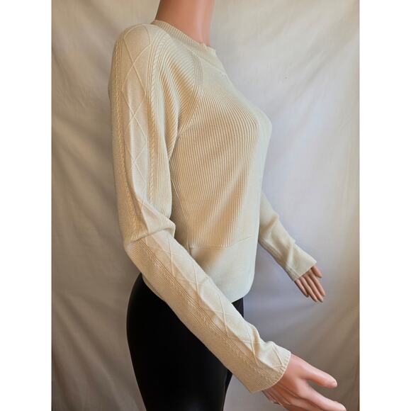 Guess Meilody Long Sleeve Sweater Vanilla Blush Sz L - Picture 3 of 10